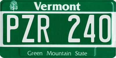 VT license plate PZR240