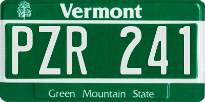 VT license plate PZR241