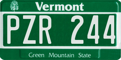 VT license plate PZR244