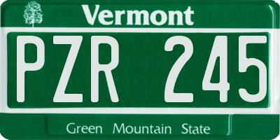 VT license plate PZR245