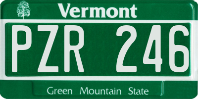 VT license plate PZR246