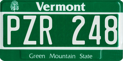 VT license plate PZR248