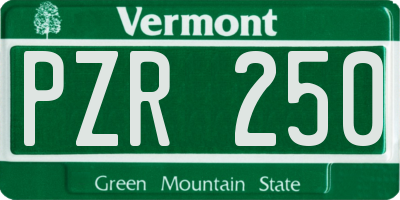 VT license plate PZR250