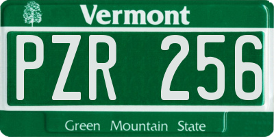 VT license plate PZR256