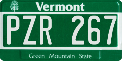 VT license plate PZR267