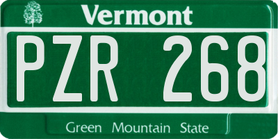 VT license plate PZR268