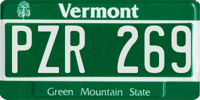 VT license plate PZR269