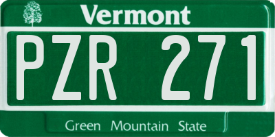 VT license plate PZR271