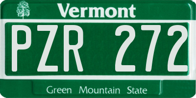 VT license plate PZR272
