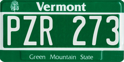 VT license plate PZR273