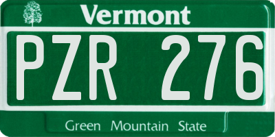 VT license plate PZR276