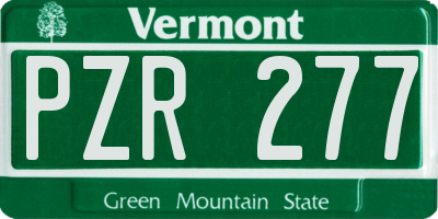 VT license plate PZR277