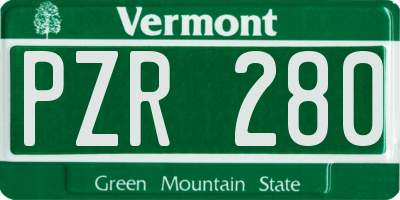 VT license plate PZR280