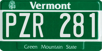 VT license plate PZR281