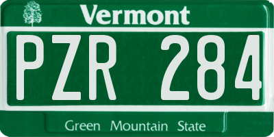 VT license plate PZR284