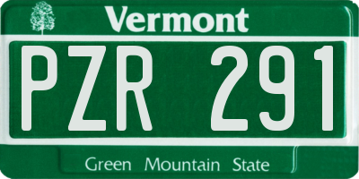 VT license plate PZR291
