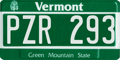 VT license plate PZR293