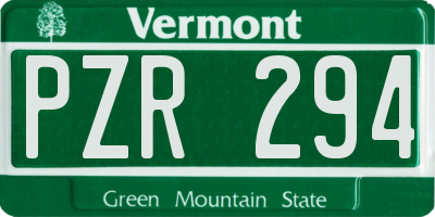 VT license plate PZR294