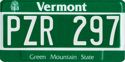 VT license plate PZR297