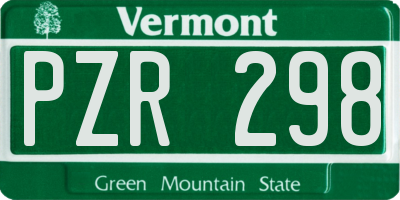 VT license plate PZR298
