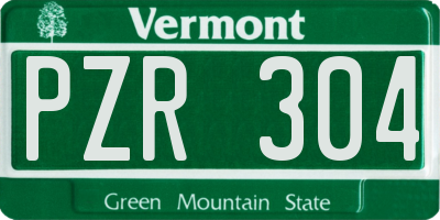 VT license plate PZR304