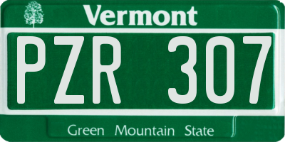 VT license plate PZR307