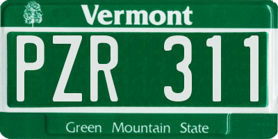 VT license plate PZR311