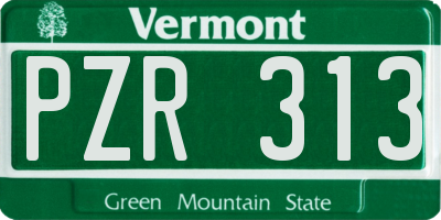 VT license plate PZR313