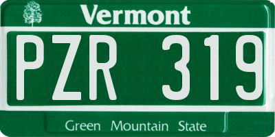 VT license plate PZR319