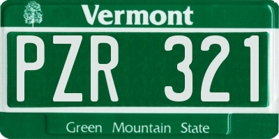 VT license plate PZR321