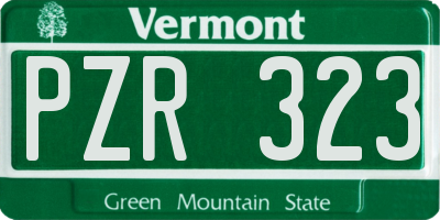 VT license plate PZR323