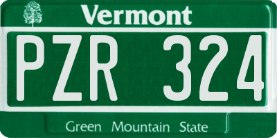 VT license plate PZR324