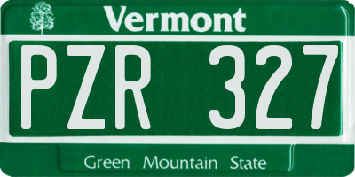 VT license plate PZR327