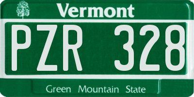 VT license plate PZR328