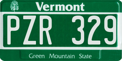 VT license plate PZR329
