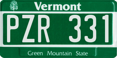 VT license plate PZR331