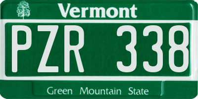 VT license plate PZR338