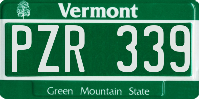 VT license plate PZR339