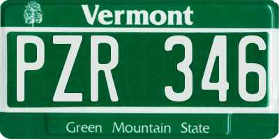 VT license plate PZR346