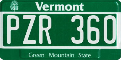 VT license plate PZR360