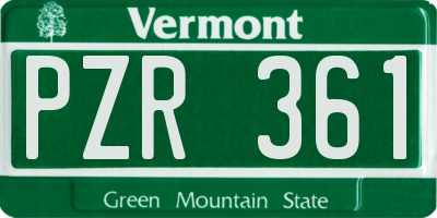 VT license plate PZR361