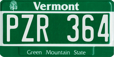 VT license plate PZR364