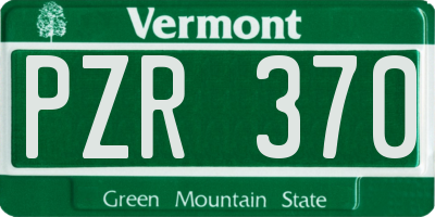 VT license plate PZR370