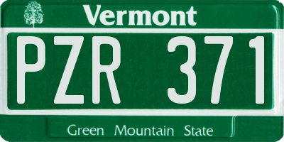 VT license plate PZR371