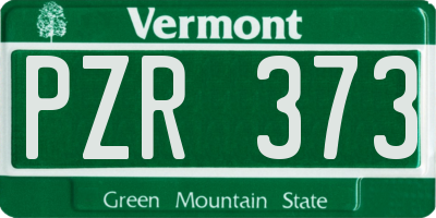 VT license plate PZR373