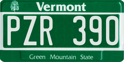 VT license plate PZR390