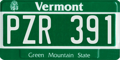 VT license plate PZR391
