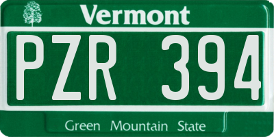 VT license plate PZR394