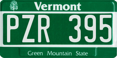 VT license plate PZR395