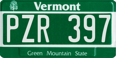 VT license plate PZR397
